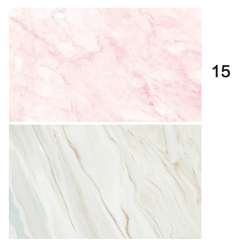 Double-Sided Marble Photography Backdrops 57x87cm Waterproof Photo Studio Props Wood Grain