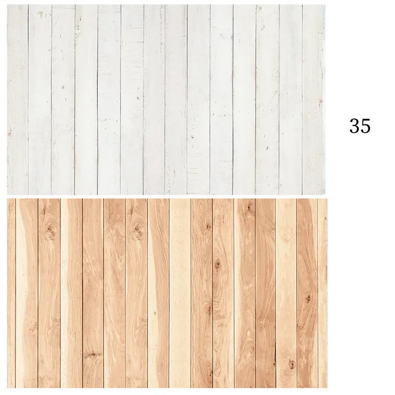 Double-Sided Marble Photography Backdrops 57x87cm Waterproof Photo Studio Props Wood Grain