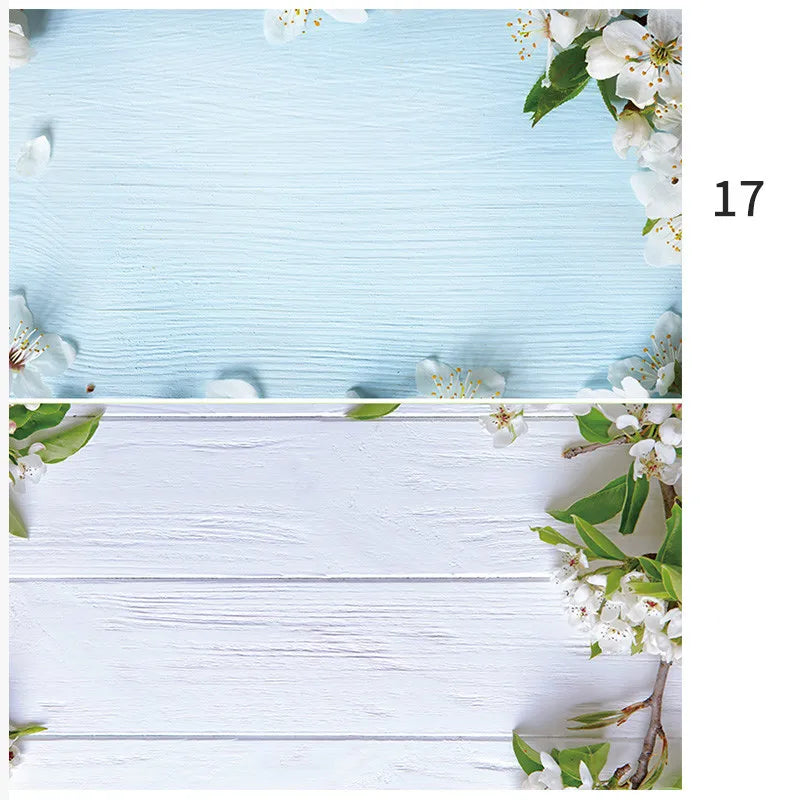 Double-Sided Marble Photography Backdrops 57x87cm Waterproof Photo Studio Props Wood Grain