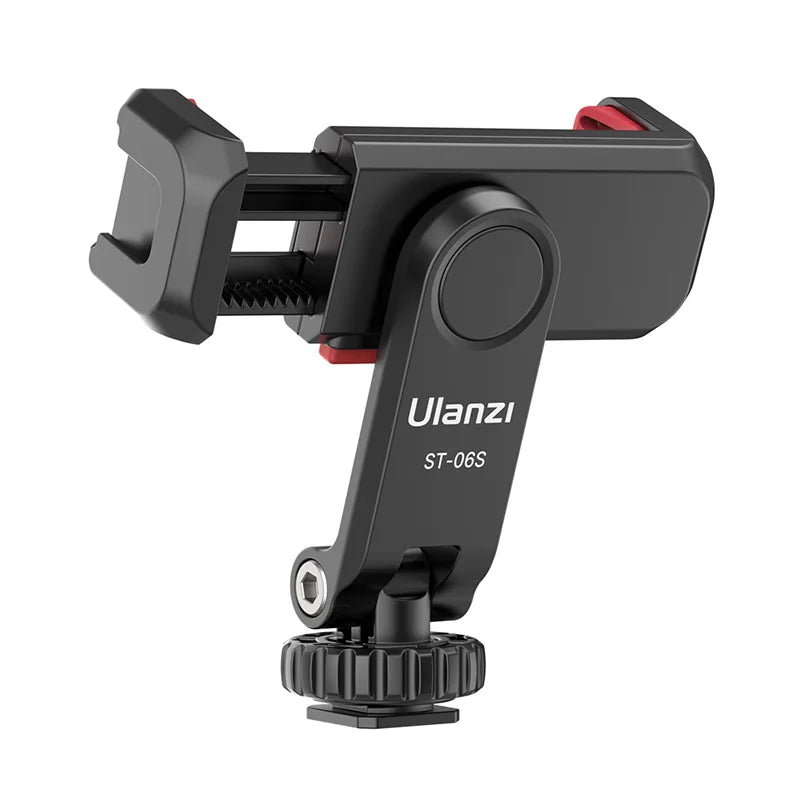 Ulanzi ST-06S Vertical Phone Mount – Tripod Holder for Mic & Light, Vlogging Clip for iPhone