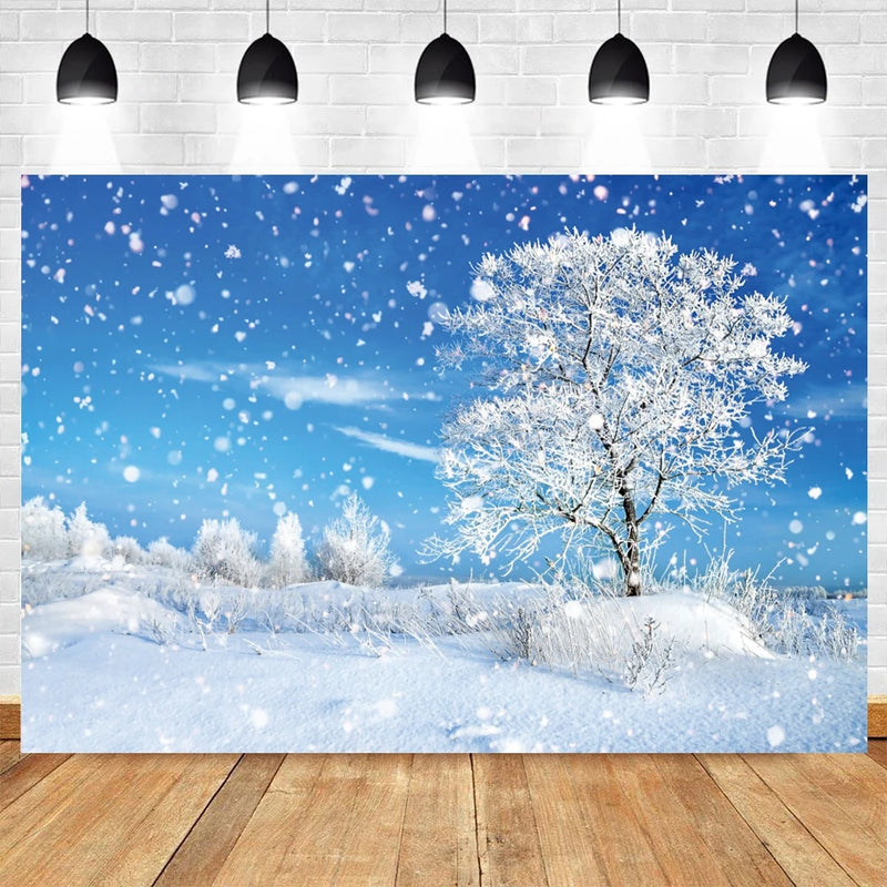 Winter Forest Photography Backdrop for Christmas, Kids, and Baby Photoshoots Landscape Background