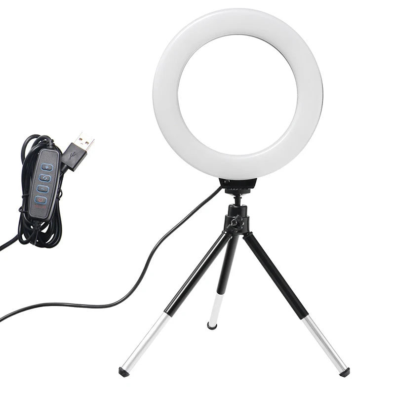 ERIKOLE 6-Inch LED Ring Light with Tripod – Adjustable Bi-Color 3200K-5600K for Photography