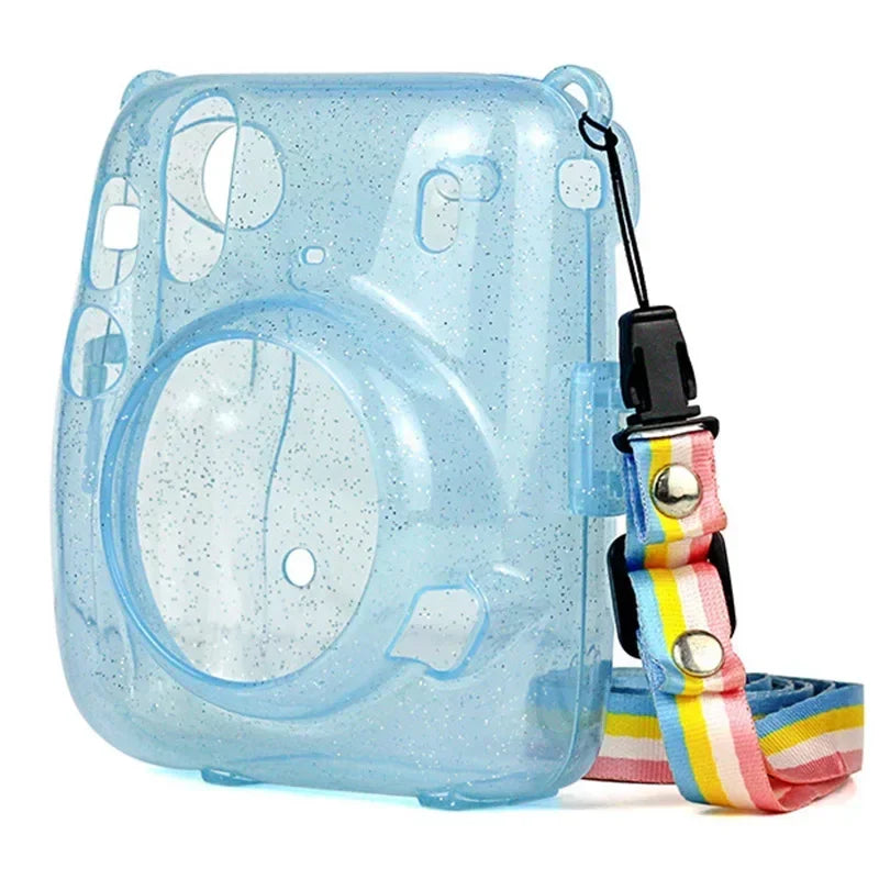 Transparent Protective Case for Instax Mini 11 – Crystal Clear PVC Cover with Shoulder Strap