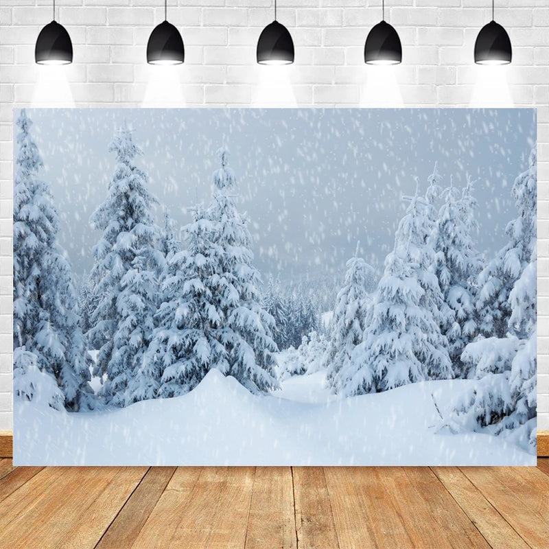 Winter Forest Photography Backdrop for Christmas, Kids, and Baby Photoshoots Landscape Background