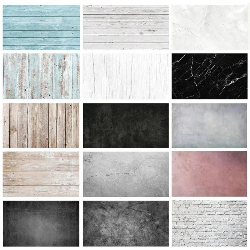 Double-Sided Marble Photography Backdrops 57x87cm Waterproof Photo Studio Props Wood Grain