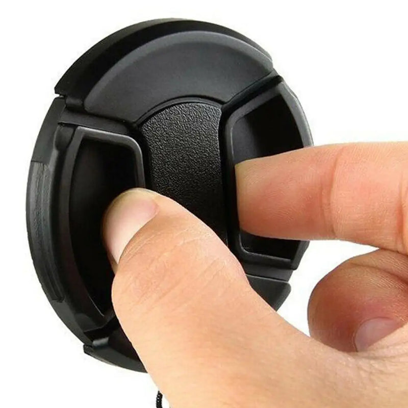 CUJMH Camera Lens Cap with Security Cord – Snap-On Cover for 43mm-67mm Lenses