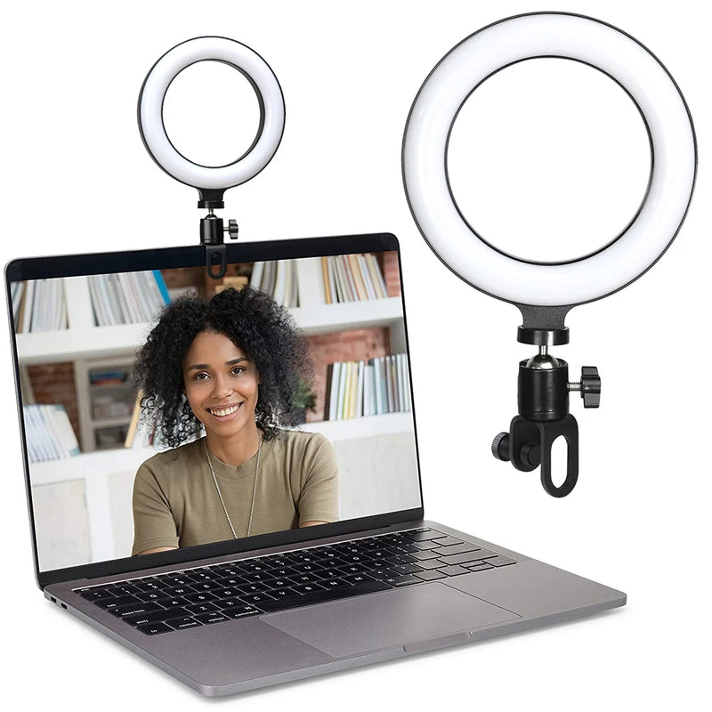 6.3" LED Ring Light for Live Streaming & Video Calls – USB Clip-On for Laptop, MacBook, PC