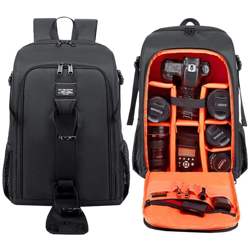 Large Capacity Waterproof Camera Backpack – DSLR/Tripod Photo Bag with Rain Cover