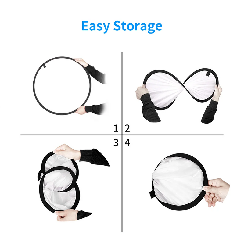 30CM 12 Inch Round Reflector and 5 in 1 Reflector For Photography Light Diffuser with Carry Bag