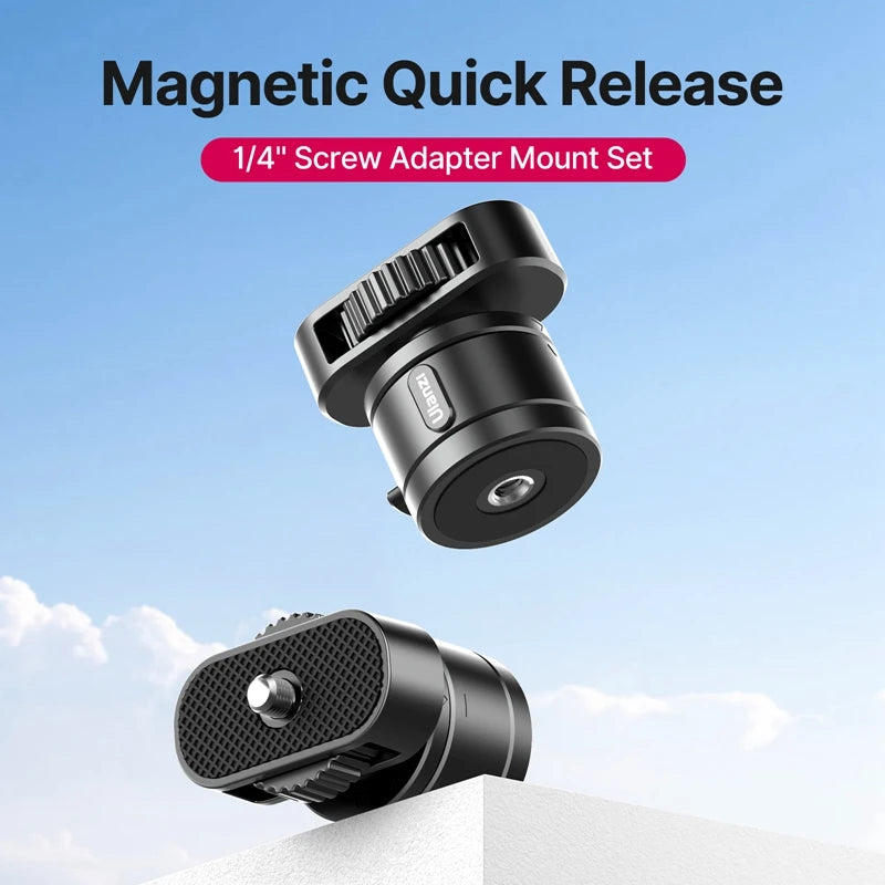 Ulanzi Go-Quick Ⅱ Magnetic Quick Release Adapter Mount with 1/4'' Screw for GoPro, DJI, Insta360