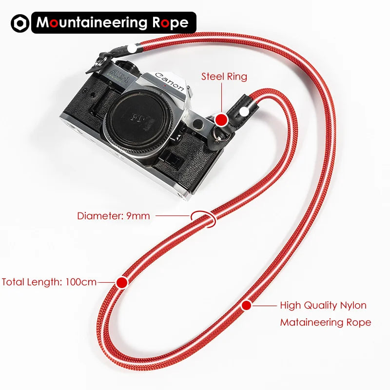 LIGHTROW Nylon Rope Camera Shoulder Neck Strap – Durable 100cm Belt for Mirrorless Cameras