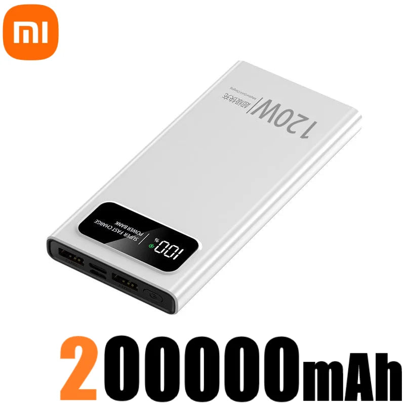 Xiaomi 200000mAh 120W Power Bank – Super Fast Charging, Portable Battery for iPhone, Samsung & More