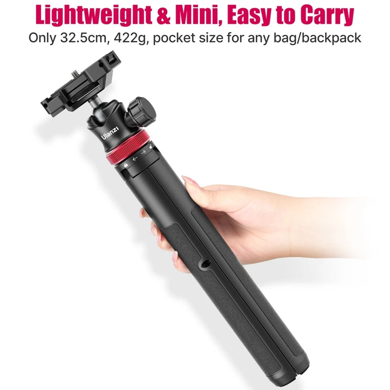 MT-44 Tripod for Smartphone and Camera – Portable Vlog Tripod with Cold Shoe Phone Mount Holder