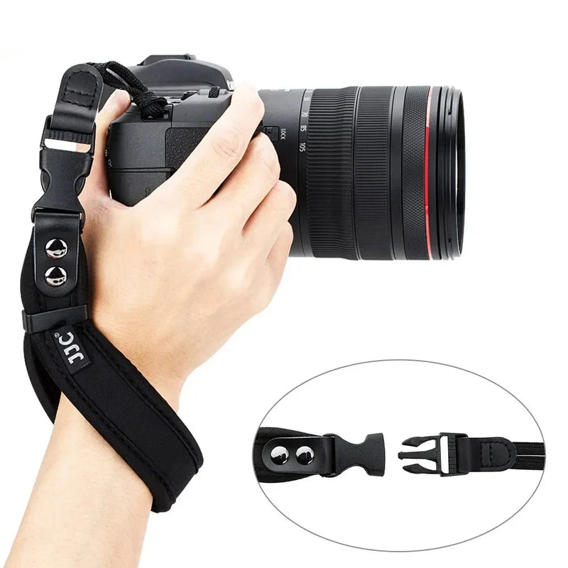 Adjustable Neoprene Camera Hand Strap with Quick Release for Olympus, Fuji, Nikon, Sony, and More