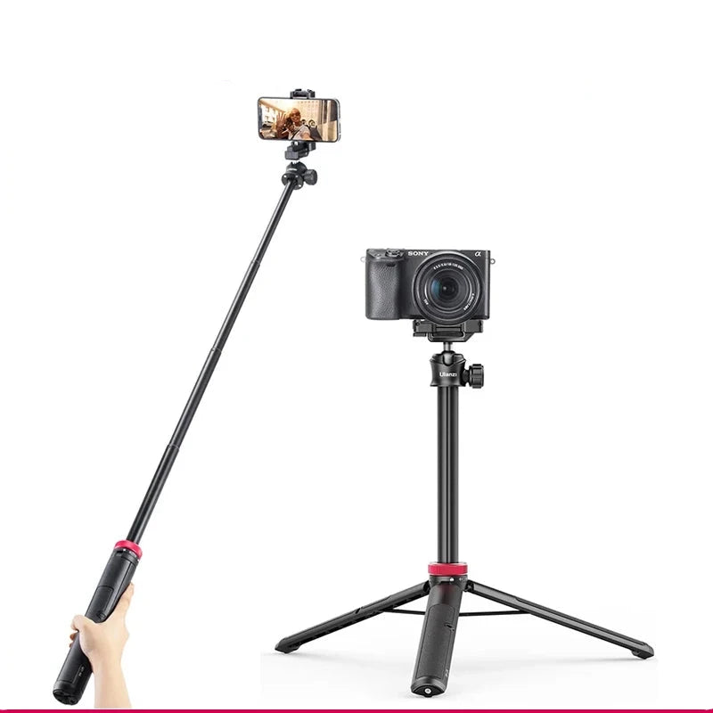 MT-44 Tripod for Smartphone and Camera – Portable Vlog Tripod with Cold Shoe Phone Mount Holder