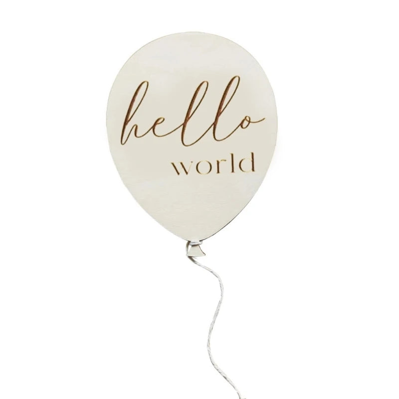 KLV Baby Wooden Balloon Milestone Card – 1-12 Month Newborn Photography Prop & Birthday Gift