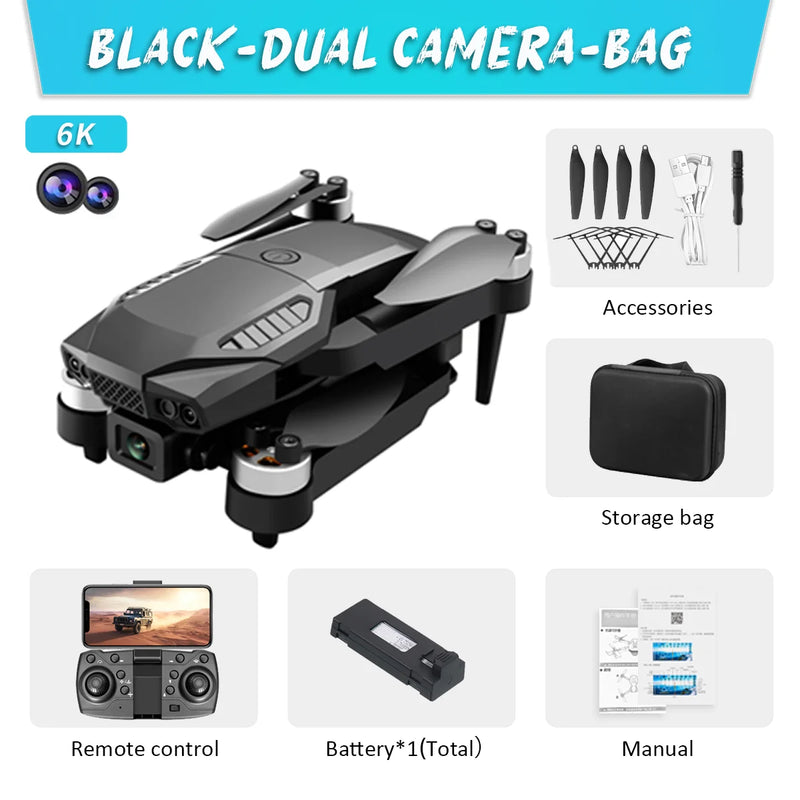 F198 Drone Professional Dual Camera 1080P WIFI FPV HD Aerial Photography Brushless Foldable Drone