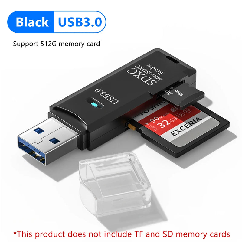 ELOUGH 2-in-1 USB 3.0 Card Reader – High-Speed Micro SD & TF Memory Card Adapter for PC & Laptop