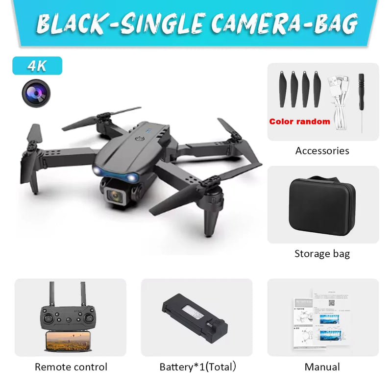 KBDFA E99 Pro 4K Dual-Camera Drone – Foldable WiFi FPV Quadcopter, Altitude Hold, One-Key Takeoff