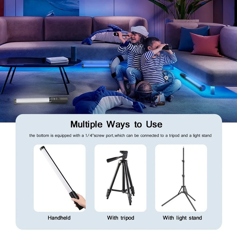 NUNUPHO Handheld RGB LED Light Wand – 50CM, CRI95+, 2500K-8500K Studio Photography & Video Light