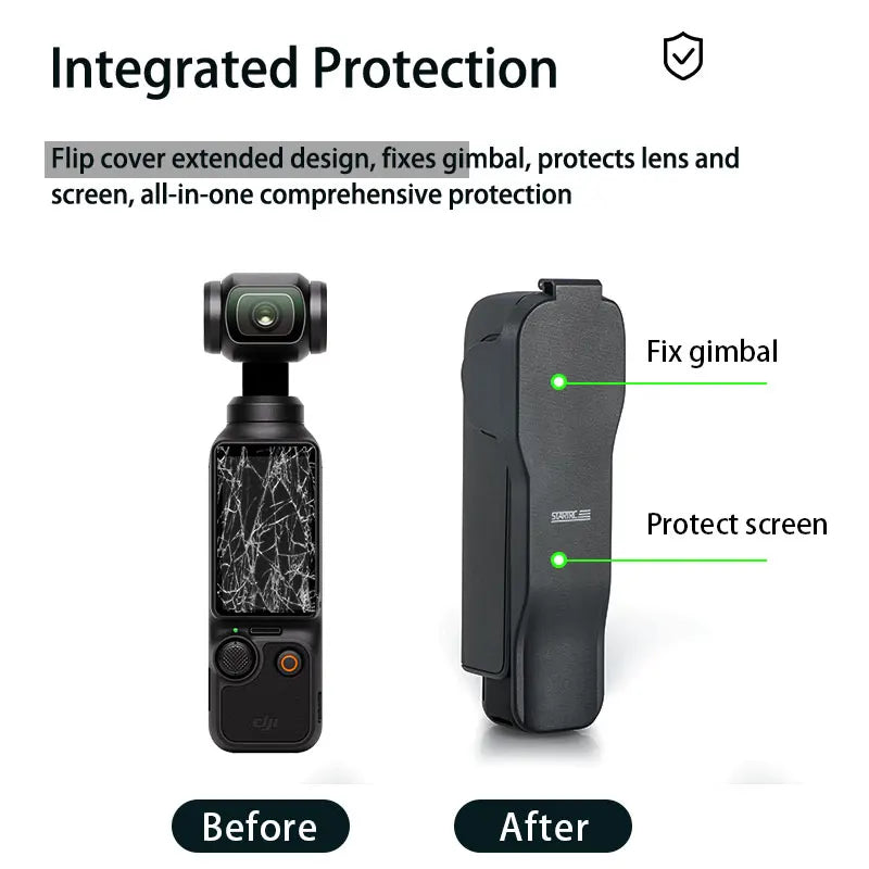 STARTRC Protective Case for DJI Osmo Pocket 3 – Flip Cover & Screen Protector with Quick Release