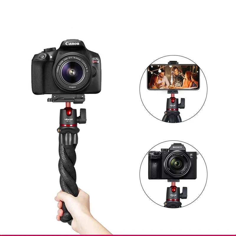 MT-11 Flexible Octopus Tripod – 2-in-1 Tripod for Smartphone and DSLR/SLR Cameras, Vlog and Travel