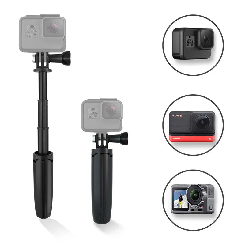 HONGDAK Foldable Vlog Tripod & Mini Portable Monopod – For GoPro Hero 11/10, Osmo Action, and More