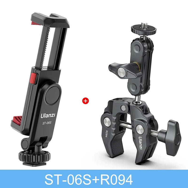 Ulanzi ST-06S 360° Rotatable Phone Holder for Vlog Shooting with Cold Shoe Mounts Vertical Shooting