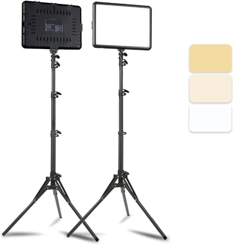 8/12 Inch LED Photography Video Light Panel Kit with Tripod Studio Lamp for Live Streaming & YouTube