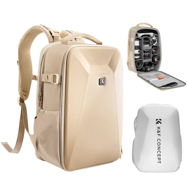 K&F Concept 22L Camera Backpack – Hard-Shell Bag with Tripod Holder & 15.6" Laptop Compartment