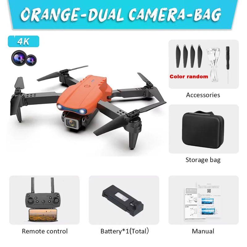 KBDFA E99 Pro 4K Dual-Camera Drone – Foldable WiFi FPV Quadcopter, Altitude Hold, One-Key Takeoff