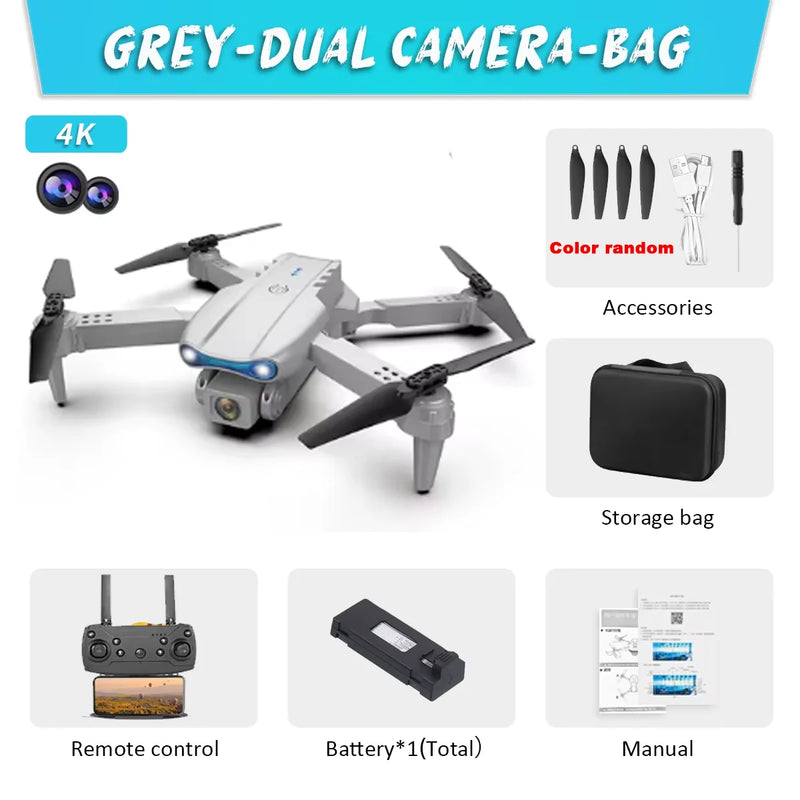 KBDFA E99 Pro 4K Dual-Camera Drone – Foldable WiFi FPV Quadcopter, Altitude Hold, One-Key Takeoff