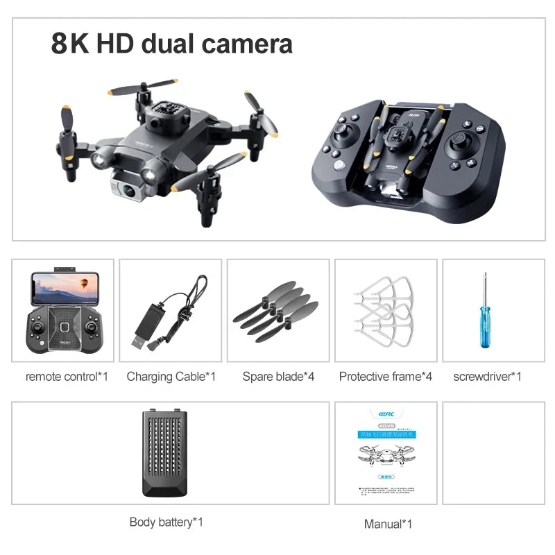 Xiaomi 4DRC V30 Mini Drone 8K HD FPV – Obstacle Avoidance, 360° Roll, GPS, Foldable Quadcopter