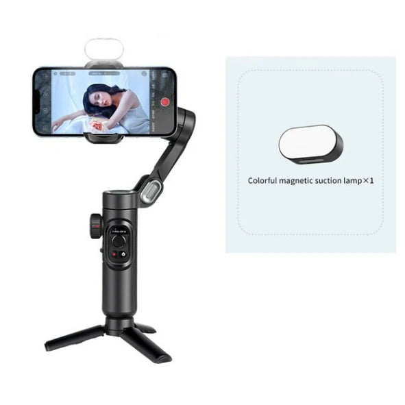 AOCHUAN XE 3-Axis Handheld Gimbal Stabilizer – Smartphone Stabiliser with Light & Face Tracking