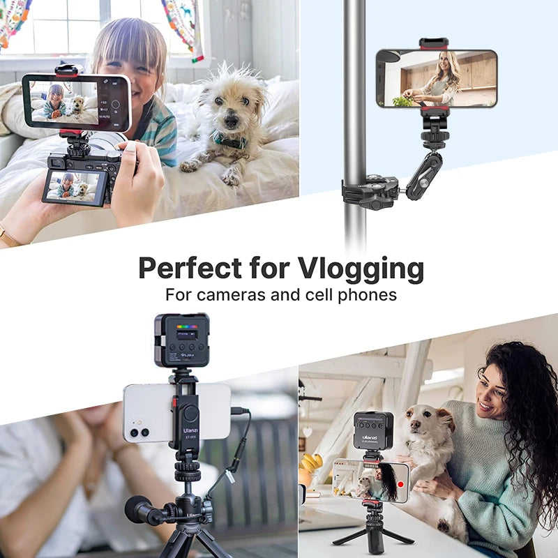 Ulanzi ST-06S 360° Rotatable Phone Holder for Vlog Shooting with Cold Shoe Mounts Vertical Shooting