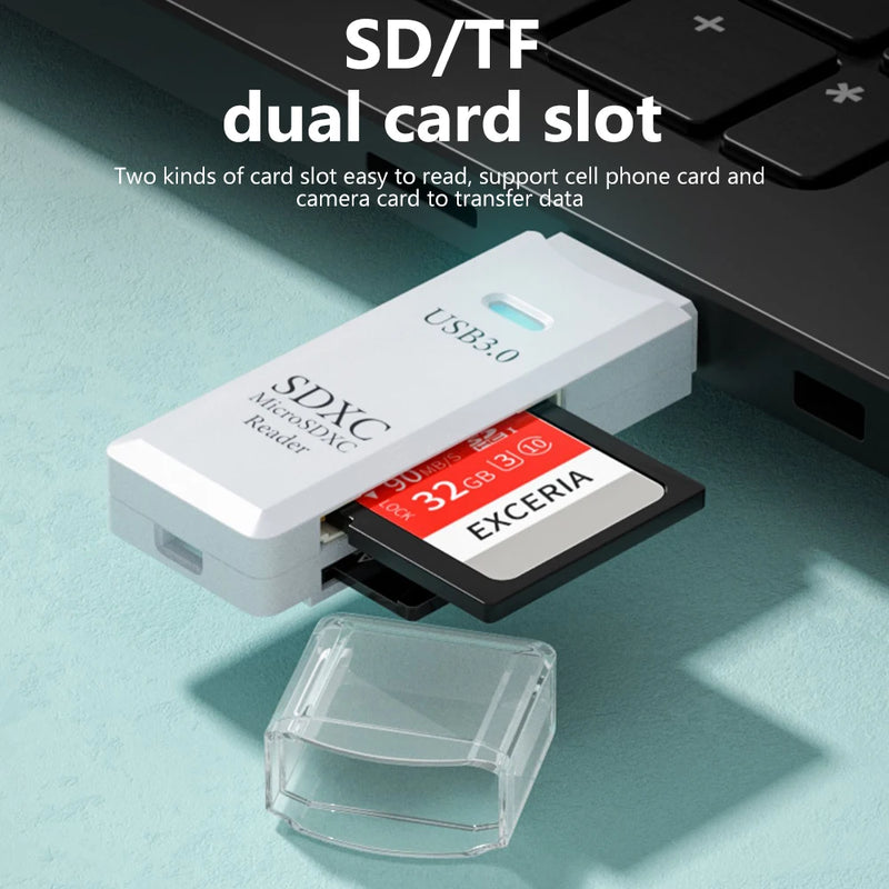 ELOUGH 2-in-1 USB 3.0 Card Reader – High-Speed Micro SD & TF Memory Card Adapter for PC & Laptop