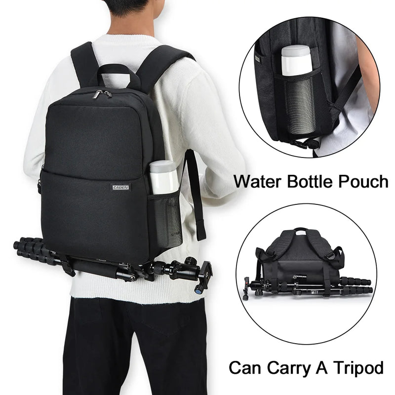 CADEN DSLR Camera Backpack – Wear-Resistant Bag for Canon, Nikon, Sony, Lenses & Laptop