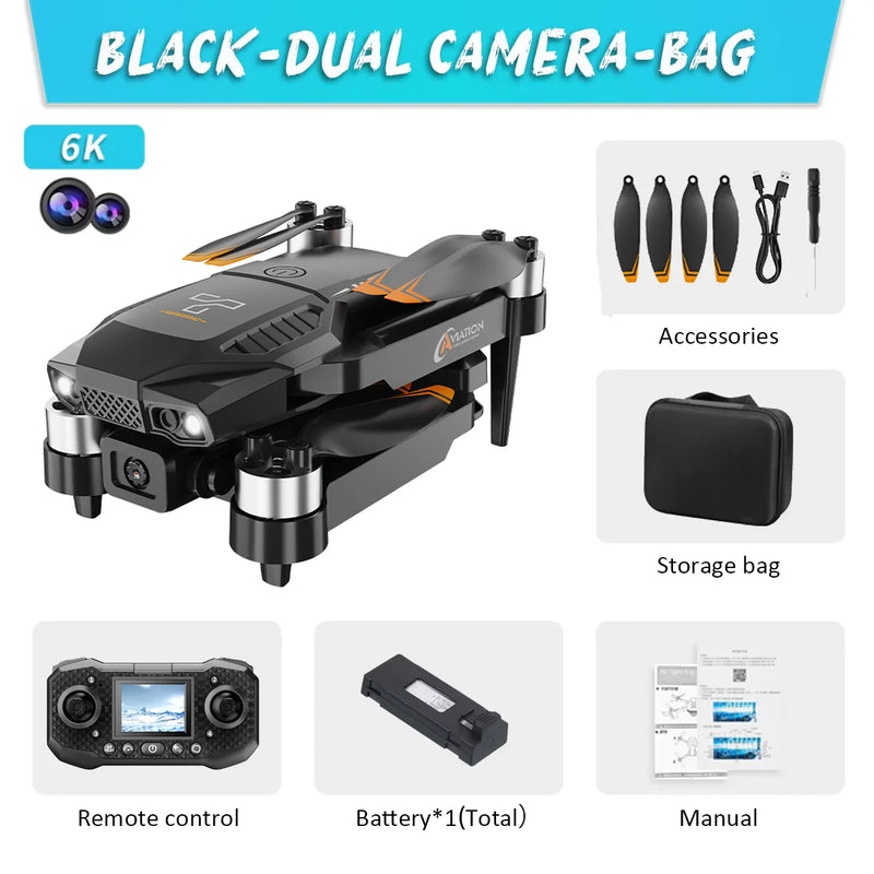 F198 Drone Professional Dual Camera 1080P WIFI FPV HD Aerial Photography Brushless Foldable Drone