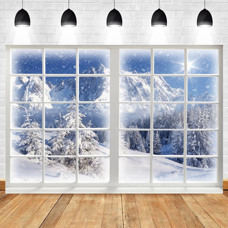 Winter Forest Photography Backdrop for Christmas, Kids, and Baby Photoshoots Landscape Background