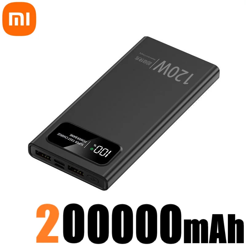 Xiaomi 200000mAh 120W Power Bank – Super Fast Charging, Portable Battery for iPhone, Samsung & More