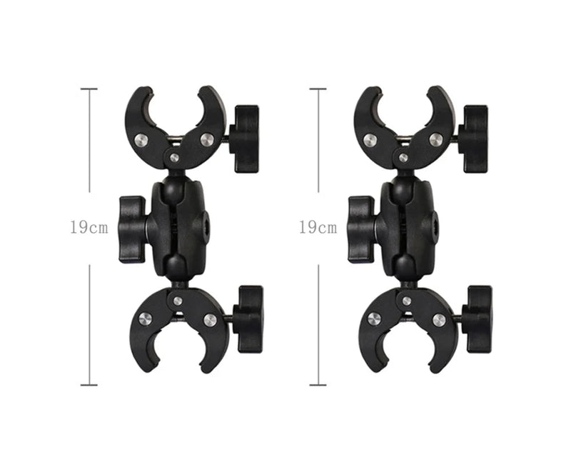 HONGDAK Motorcycle & Bicycle Double Bracket – For Insta360 One X2/X3, GoPro 11/10/9, and Cameras