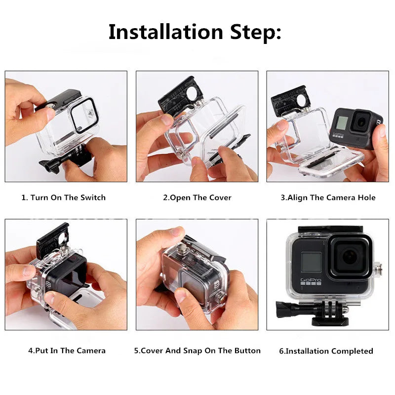 60M Waterproof Case for GoPro Hero 13/12/11/10/9 – Underwater Diving Housing Cover