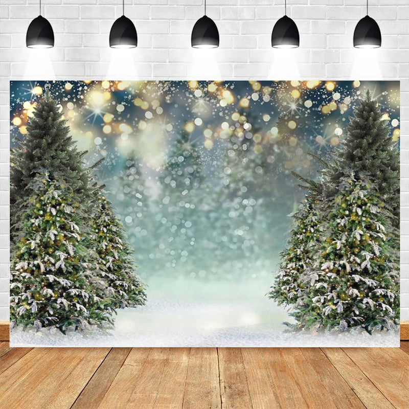 Winter Forest Photography Backdrop for Christmas, Kids, and Baby Photoshoots Landscape Background