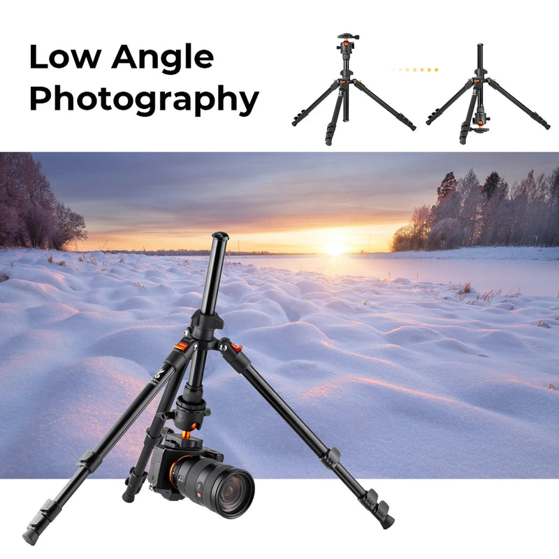 K&F Concept Portable Travel Tripod – with 360° Ball Head & Quick Release for DSLR Cameras