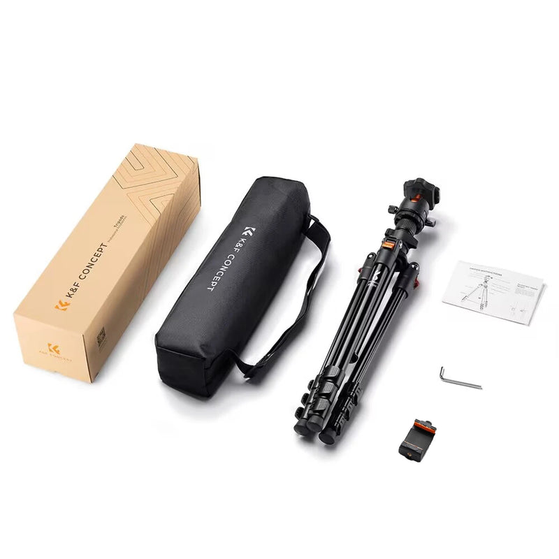 62.99-Inch Portable Aluminum Camera Tripod with 360° Panorama Ball Head DSLR Tripod Ball Head