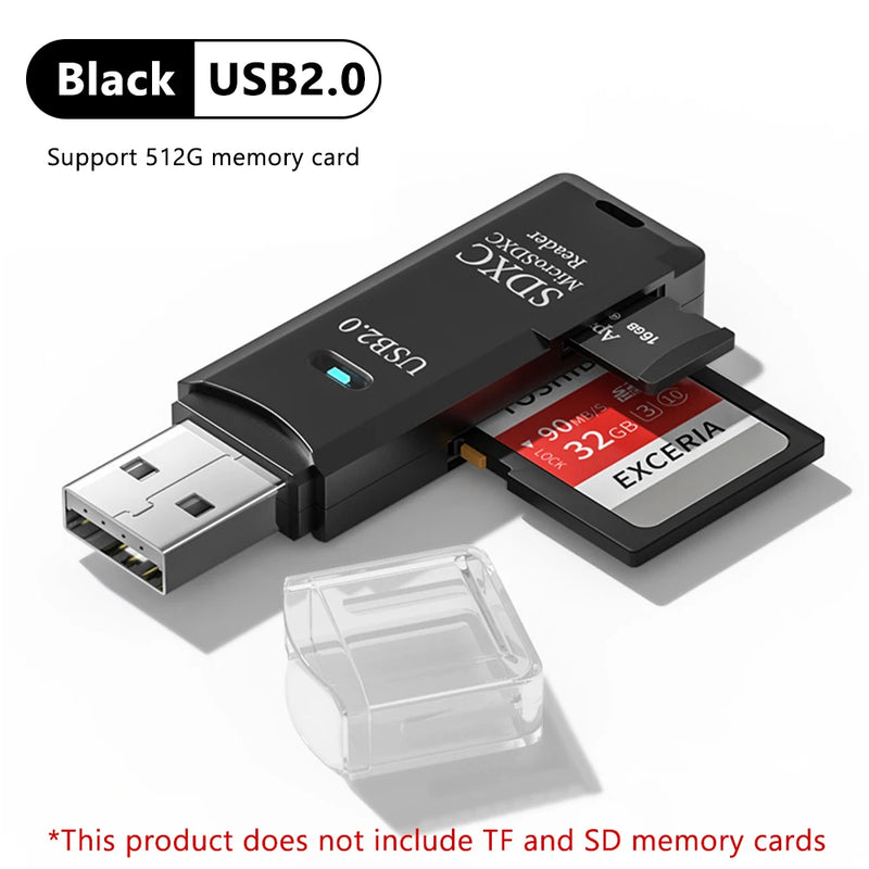 ELOUGH 2-in-1 USB 3.0 Card Reader – High-Speed Micro SD & TF Memory Card Adapter for PC & Laptop