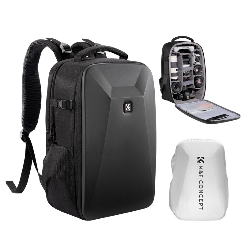 K&F Concept 22L Camera Backpack – Hard-Shell Bag with Tripod Holder & 15.6" Laptop Compartment