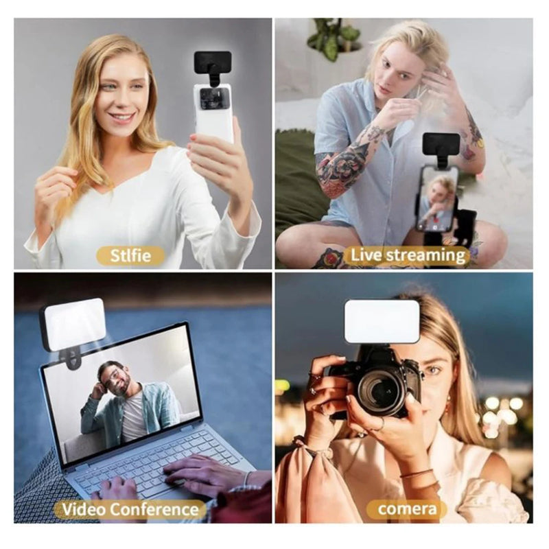 CYKE Mini Selfie Fill Light – Rechargeable Clip-On LED for Phone & Computer