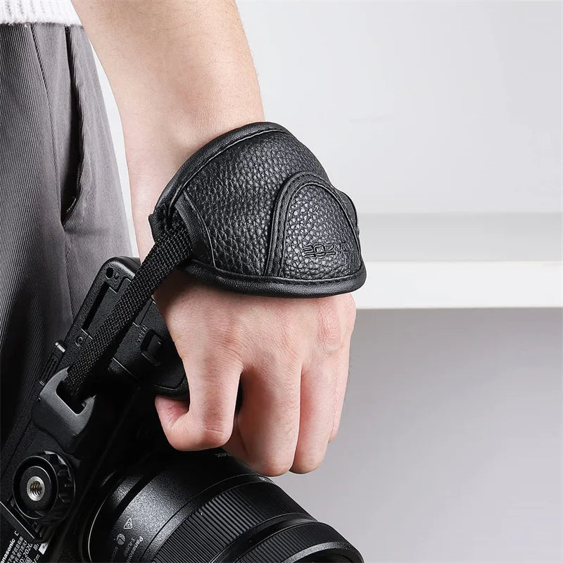 DIXSG Leather Hand Grip Wrist Strap for DSLR Cameras – Compatible with Nikon, Canon, Sony