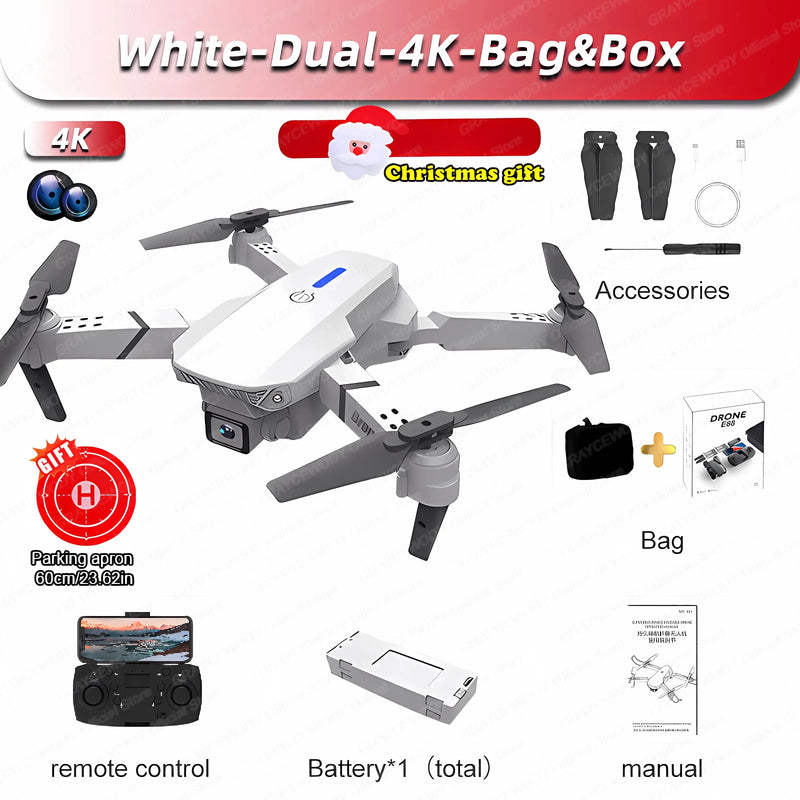 E88 Pro 4K HD Camera Drone – Foldable RC Quadcopter, WiFi FPV, Altitude Hold, One-Key Return